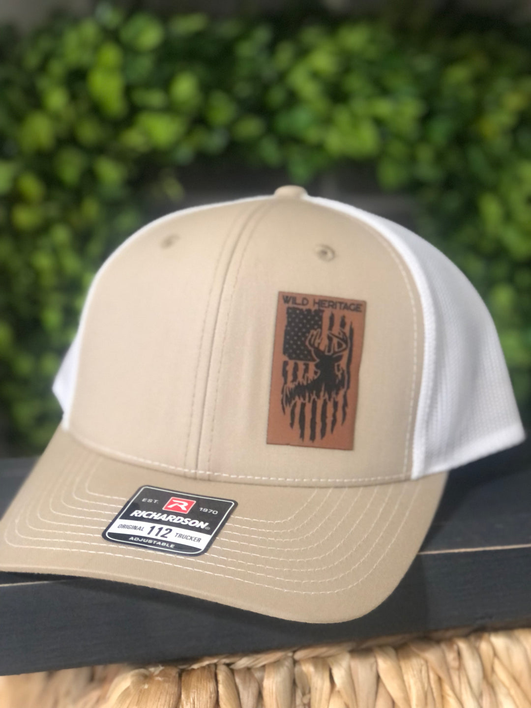 Vertical Deer US Flag Richardson 112 Trucker Snapback Hat