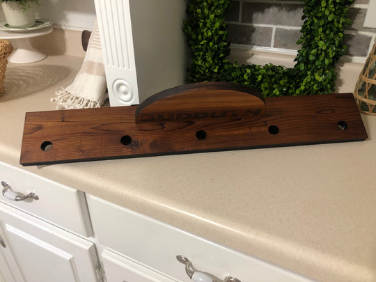 Custom engraved Turkey Beard and Fan holder shelf