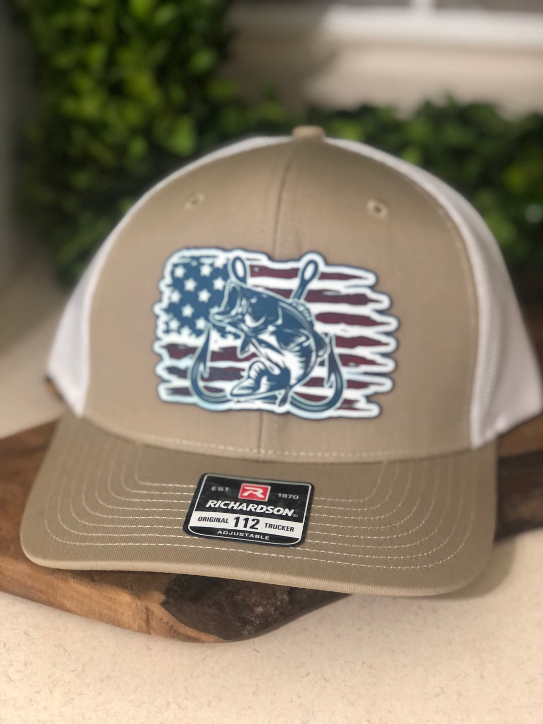 Bass Hooks Red, White Blue Patch Richardson 112 Trucker Snapback Hat