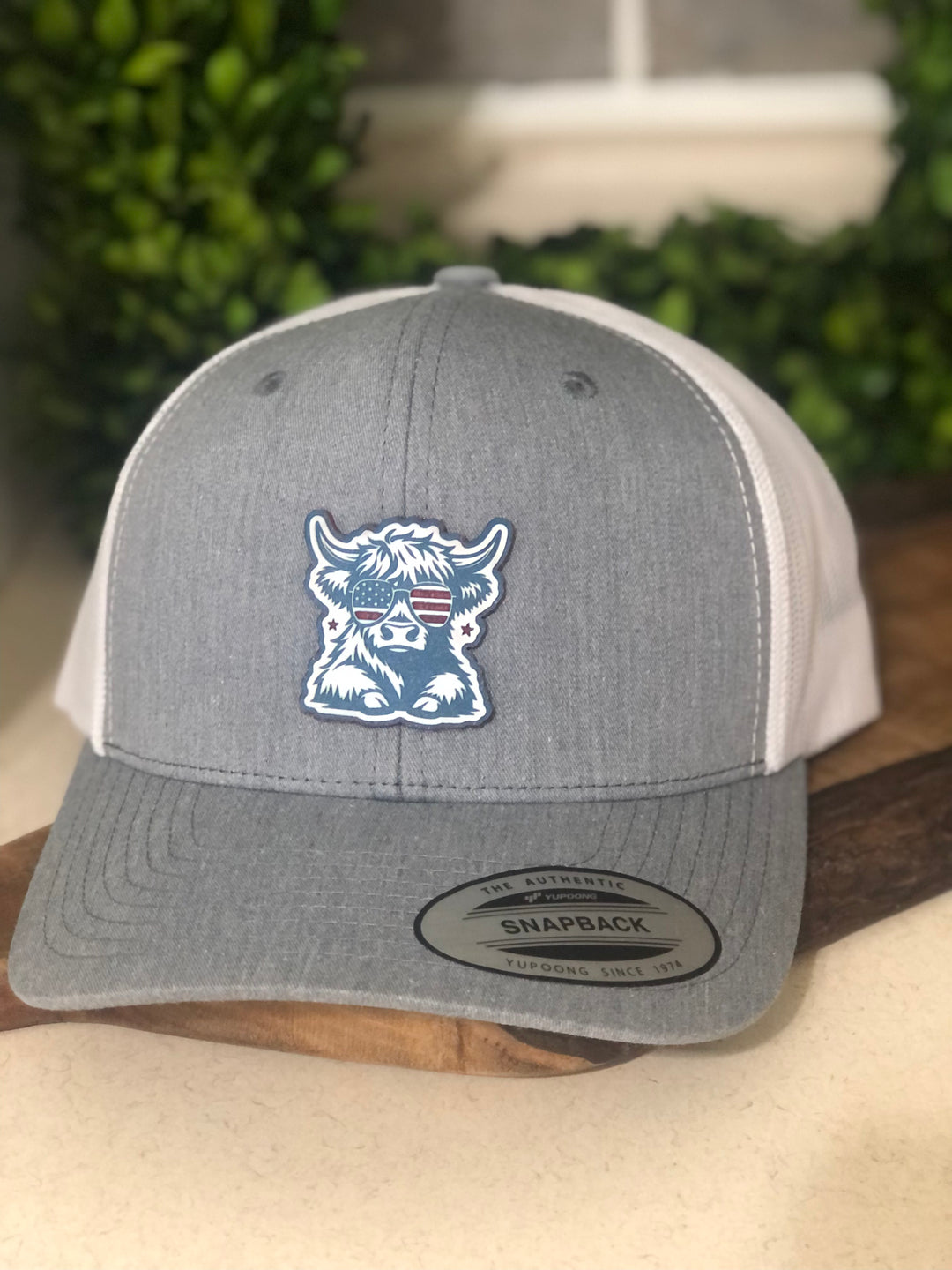 Highland Red, White, and Blue Patch Yupoong Retro Trucker Hat
