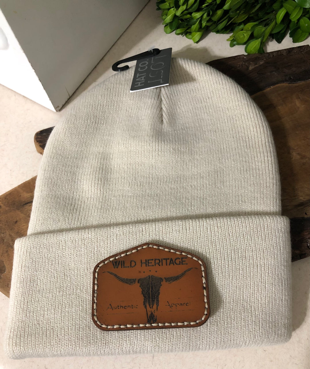 Wild Heritage Premium Collection - Lost Hat Co. Beanie with Leather WH Brand Stitched Patch