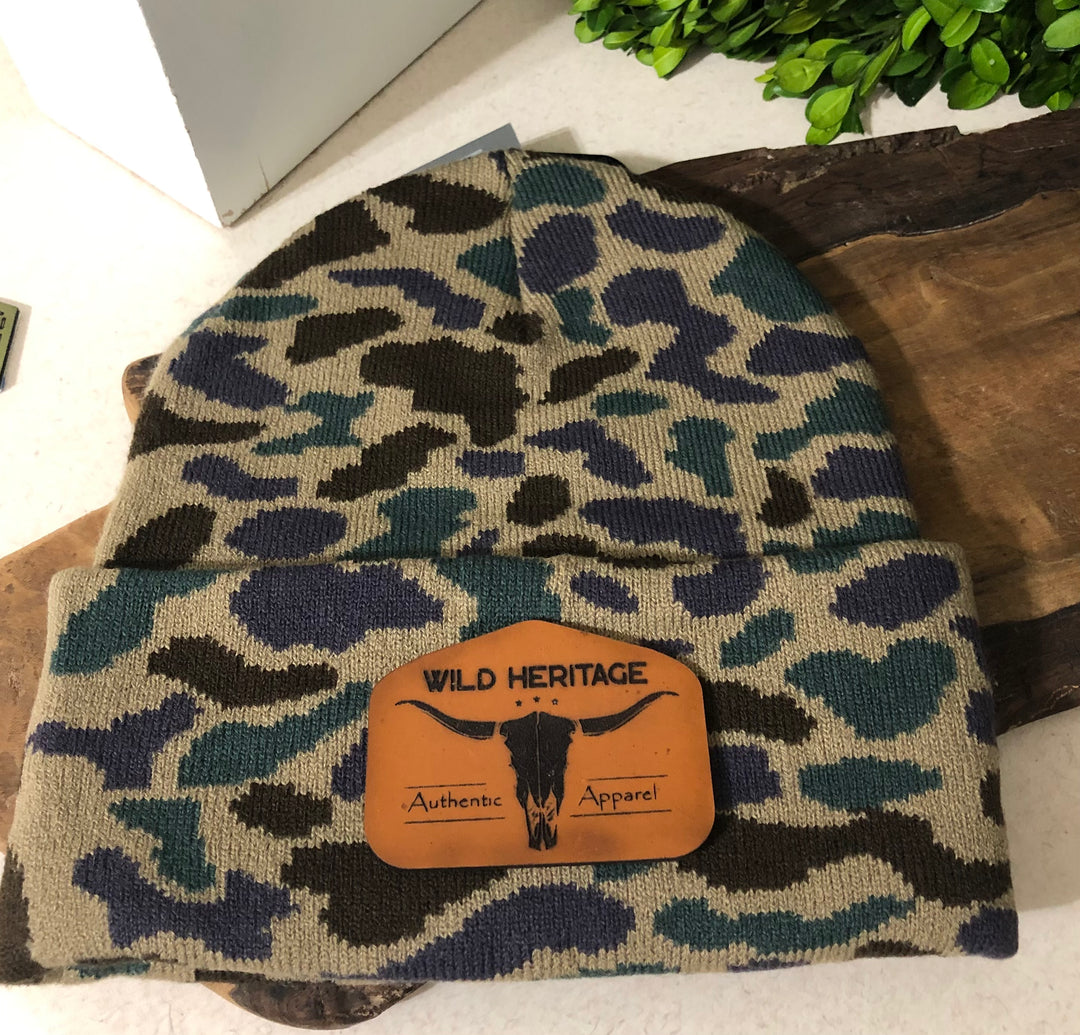 Wild Heritage Premium Collection - Lost Hat Co. Beanie with Leather WH Brand Patch