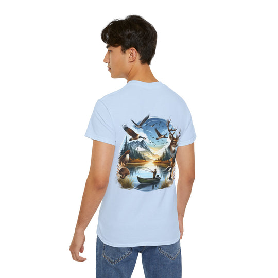 Hunting Fishing Scene Unisex Ultra Cotton Tee