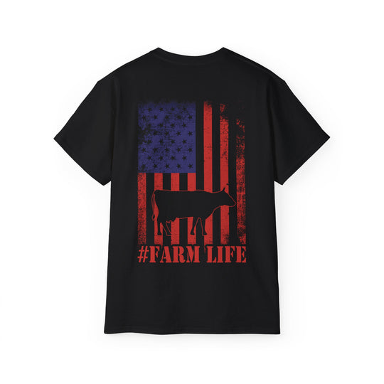 Cow and Flag #Farm Life Unisex Ultra Cotton Tee