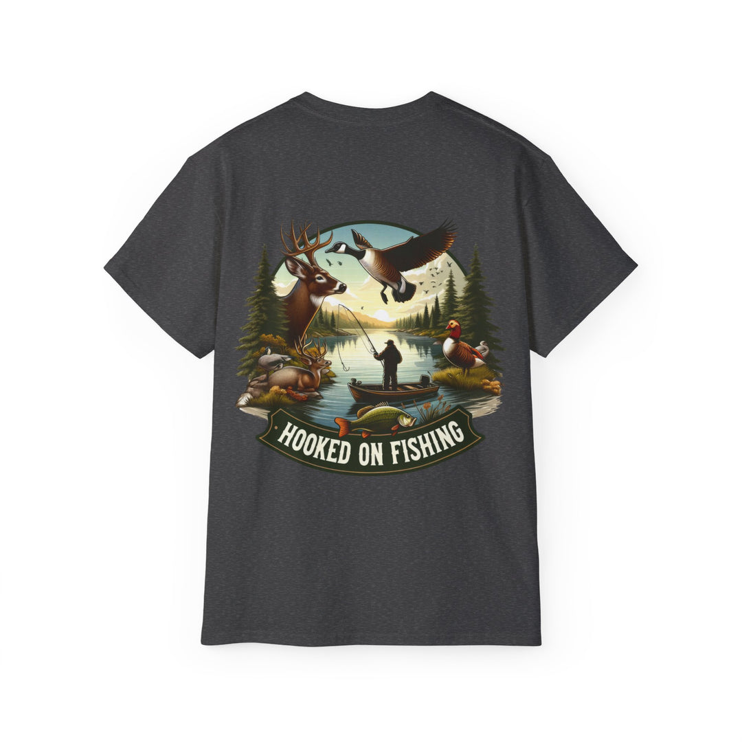 Hooked on Fishing Scene Unisex Ultra Cotton Tee