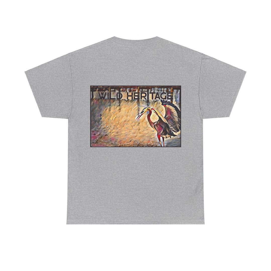 Great Blue Heron Unisex Heavy Cotton Tee