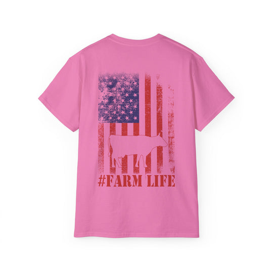 Cow and Flag #Farm Life Unisex Ultra Cotton Tee