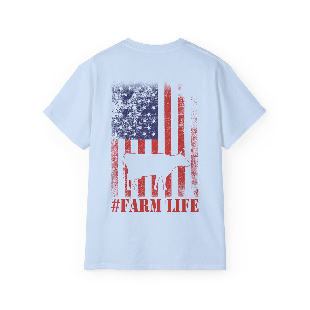 Cow and Flag #Farm Life Unisex Ultra Cotton Tee