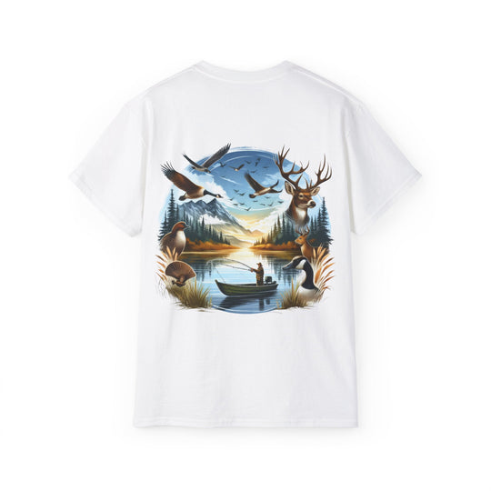 Hunting Fishing Scene Unisex Ultra Cotton Tee