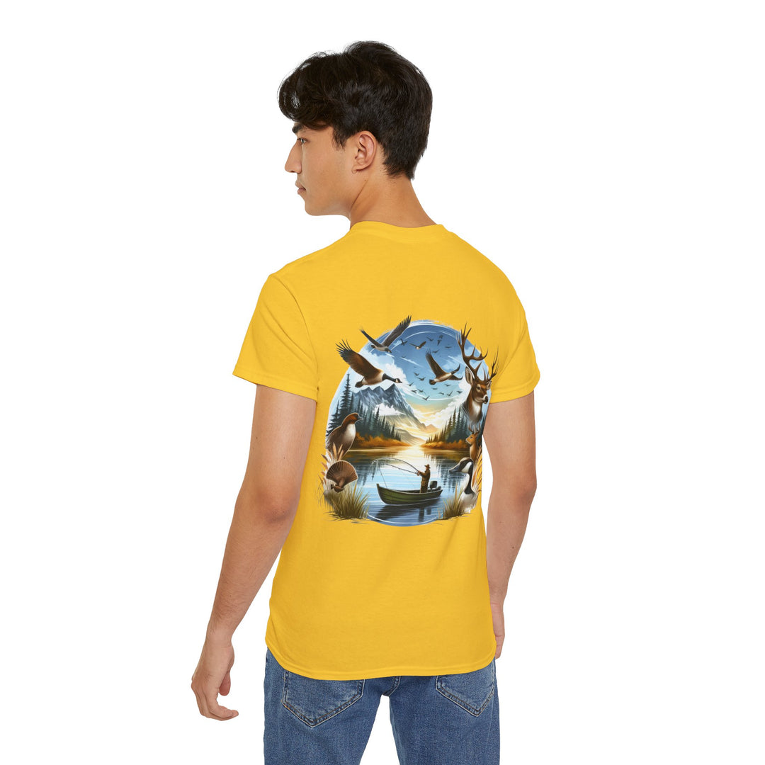 Hunting Fishing Scene Unisex Ultra Cotton Tee