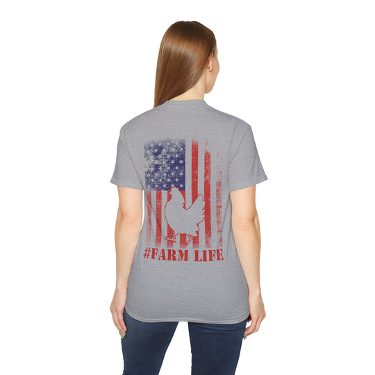 Chicken and Flag #Farm Life Unisex Ultra Cotton Tee