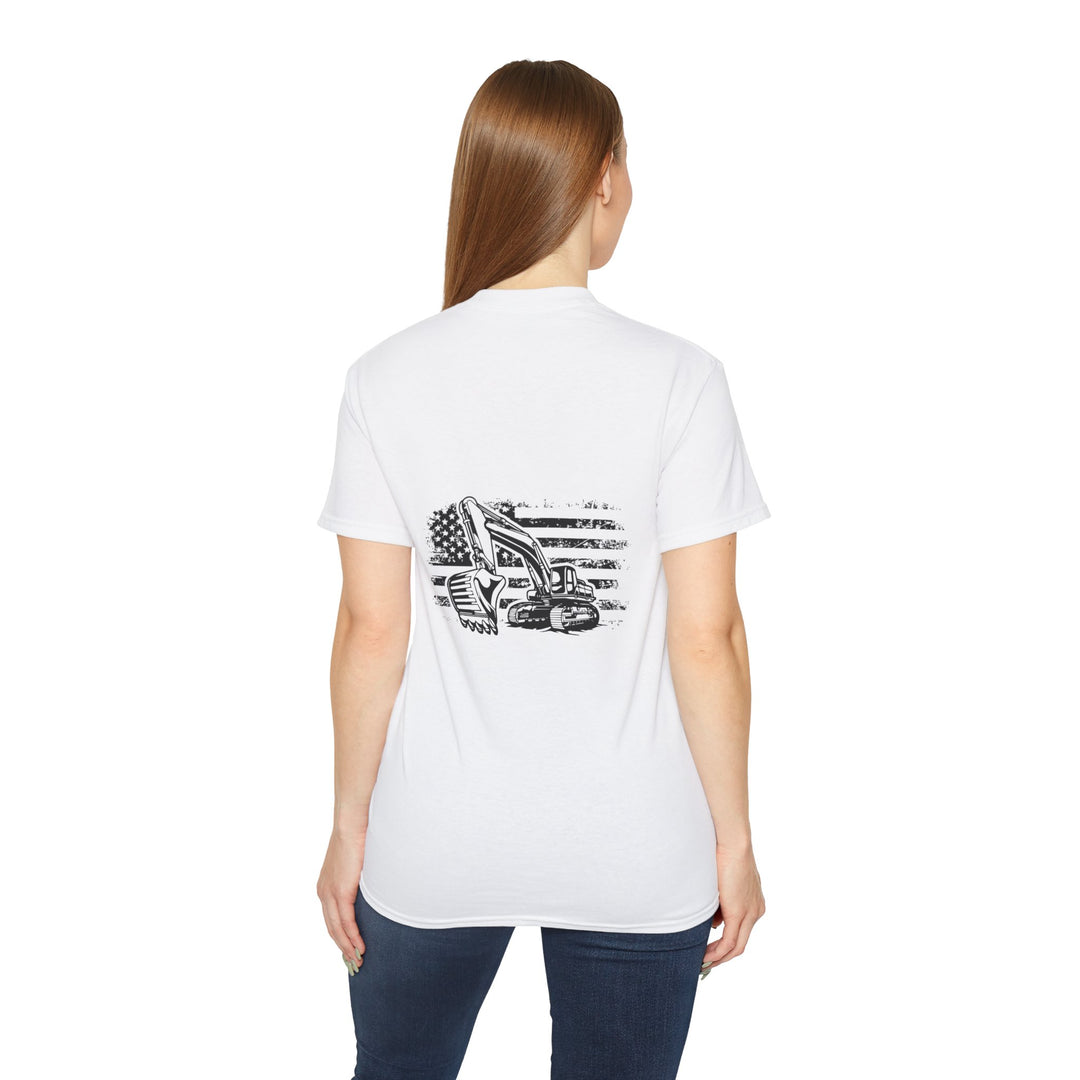 Excavator with Flag Unisex Ultra Cotton Tee