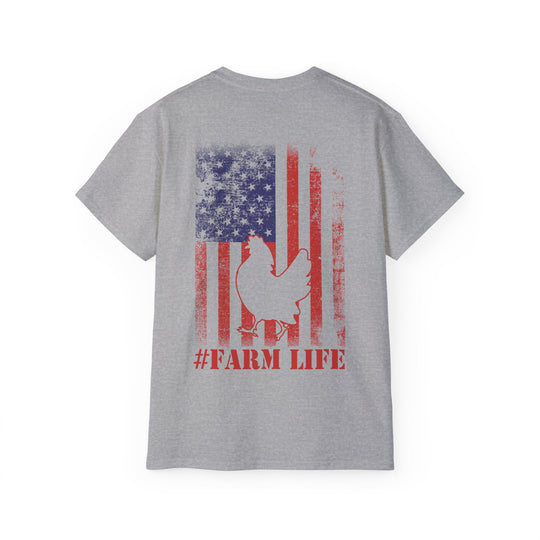 Chicken and Flag #Farm Life Unisex Ultra Cotton Tee