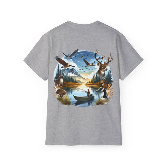 Hunting Fishing Scene Unisex Ultra Cotton Tee