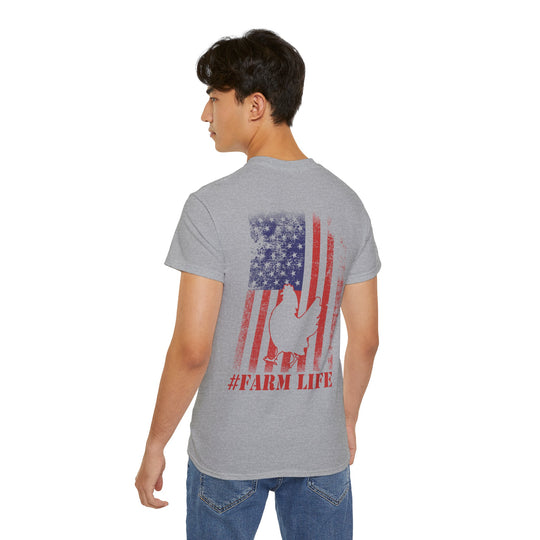 Chicken and Flag #Farm Life Unisex Ultra Cotton Tee