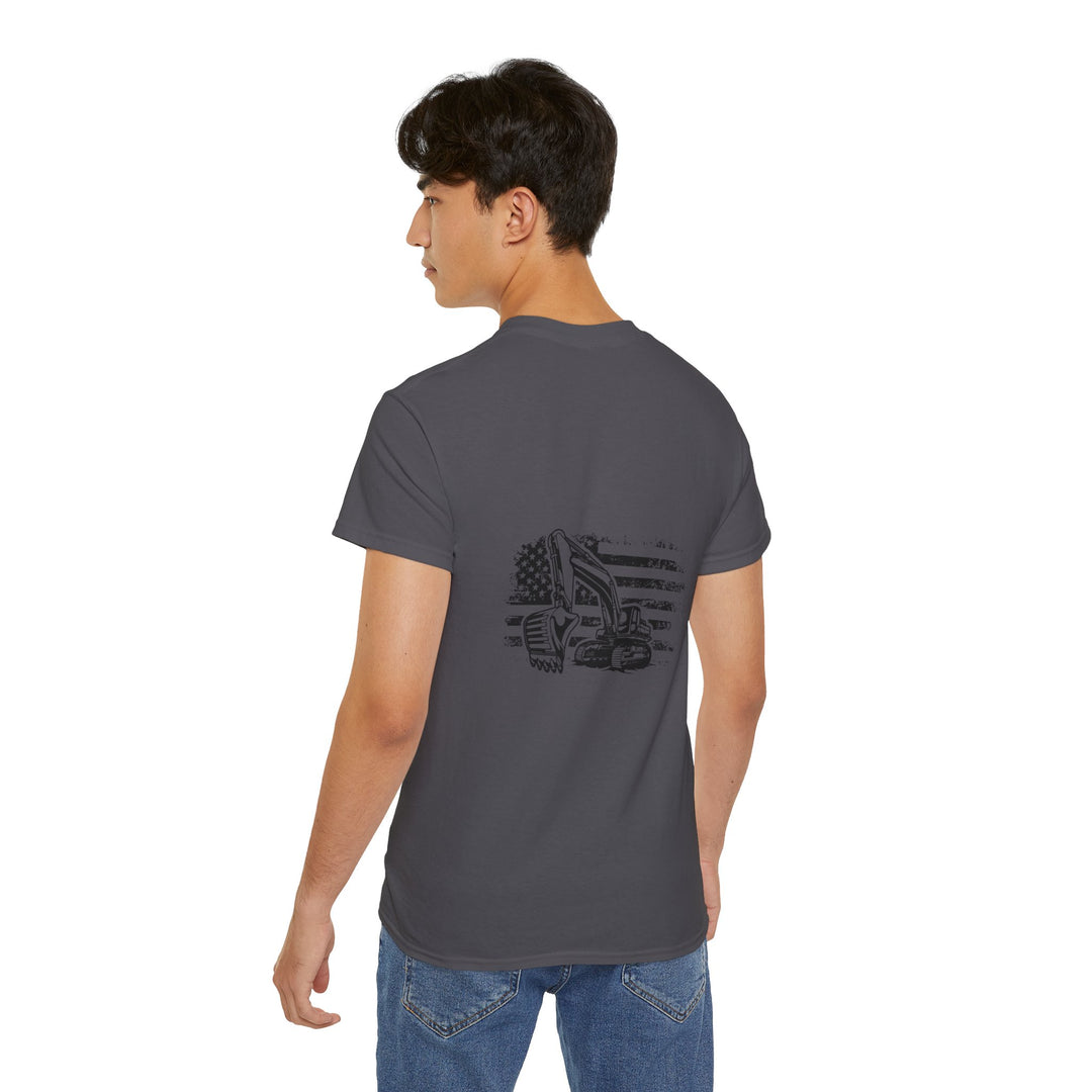 Excavator with Flag Unisex Ultra Cotton Tee