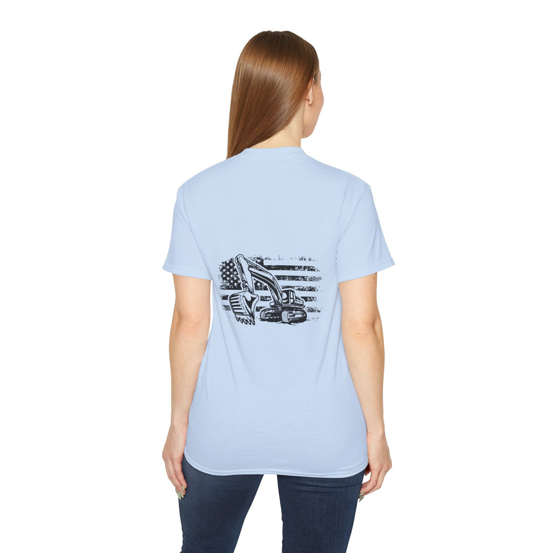 Excavator with Flag Unisex Ultra Cotton Tee