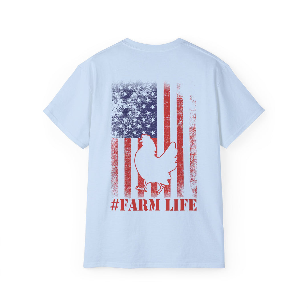 Chicken and Flag #Farm Life Unisex Ultra Cotton Tee