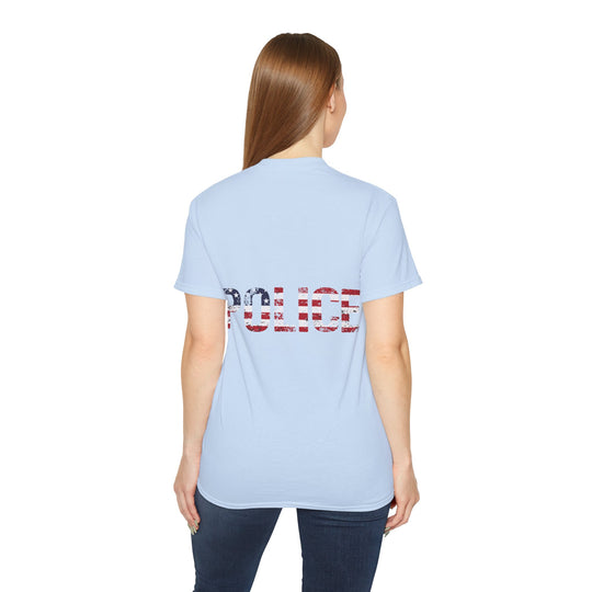 Police Flag Text Unisex Ultra Cotton Tee