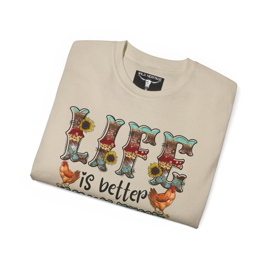 Life is Better with Chickens Unisex Ultra Cotton Tee