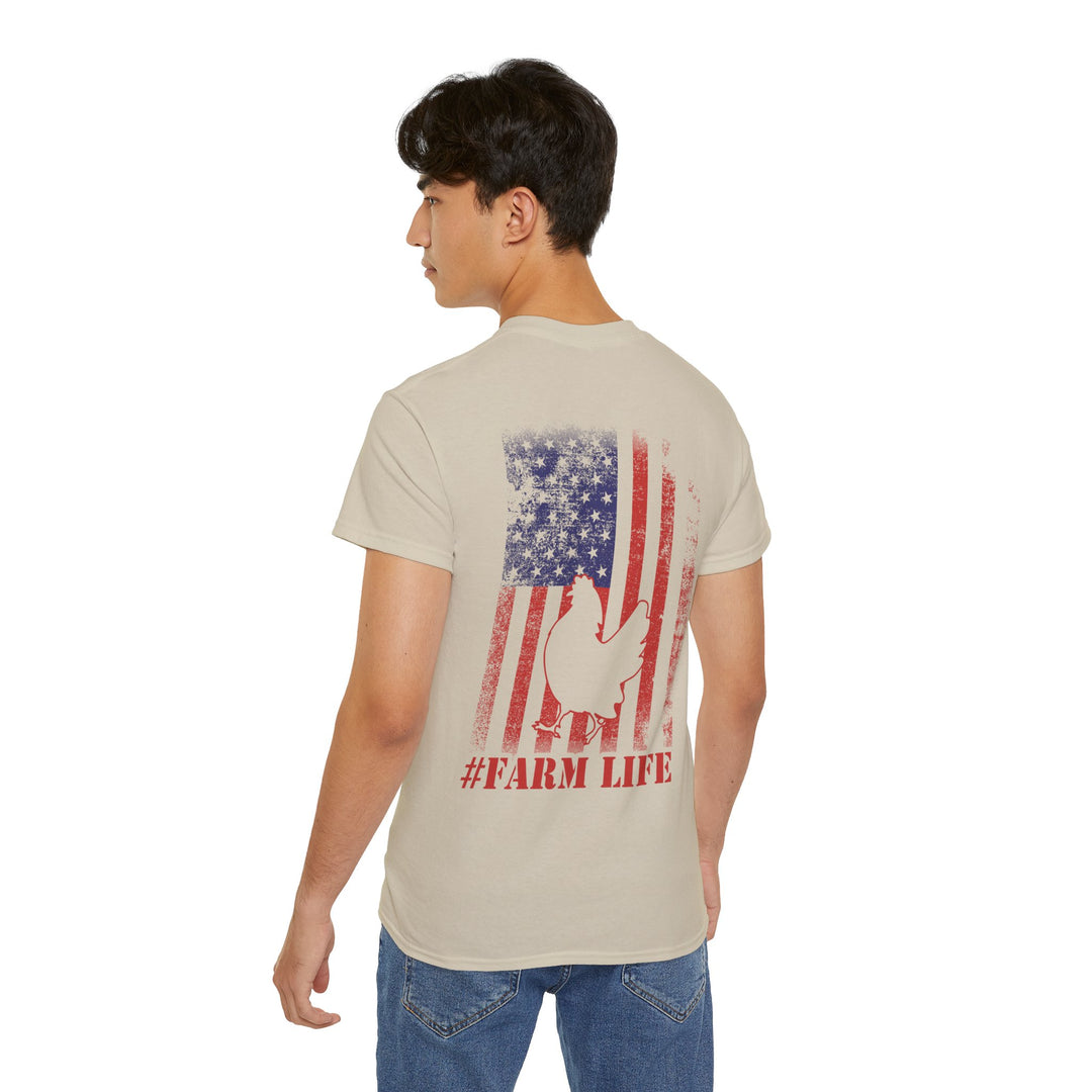 Chicken and Flag #Farm Life Unisex Ultra Cotton Tee