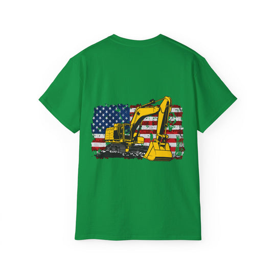 Excavator with Flag Full Color Unisex Ultra Cotton Tee