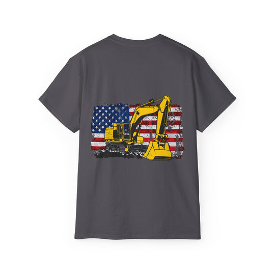 Excavator with Flag Full Color Unisex Ultra Cotton Tee