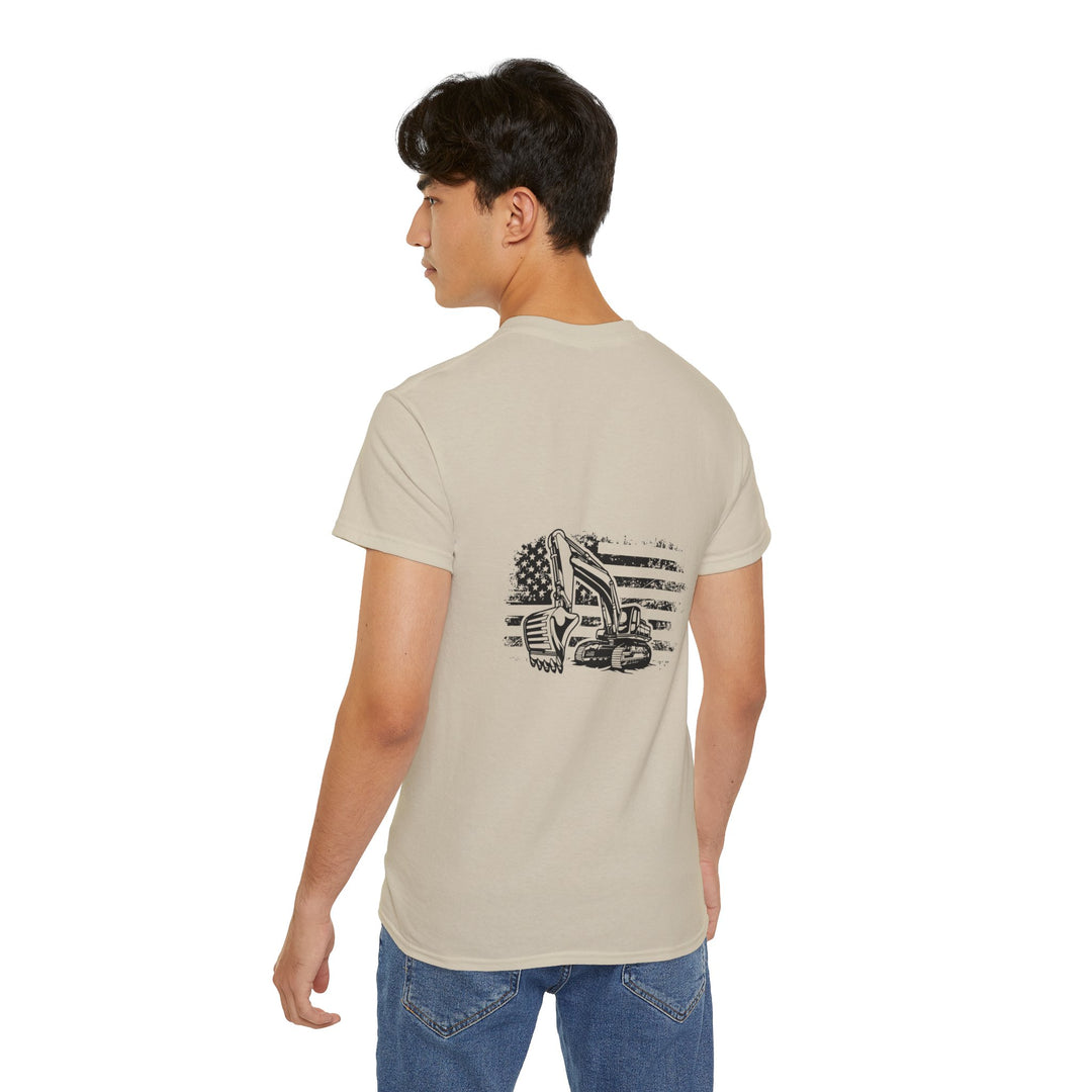 Excavator with Flag Unisex Ultra Cotton Tee