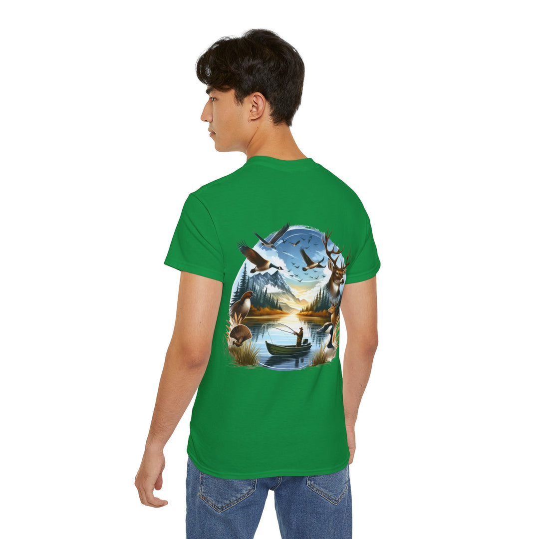 Hunting Fishing Scene Unisex Ultra Cotton Tee