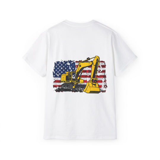 Excavator with Flag Full Color Unisex Ultra Cotton Tee