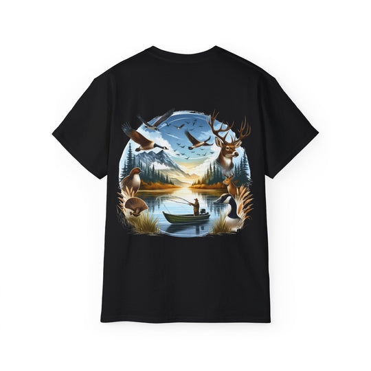 Hunting Fishing Scene Unisex Ultra Cotton Tee