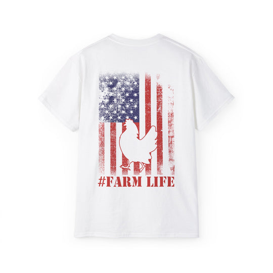 Chicken and Flag #Farm Life Unisex Ultra Cotton Tee