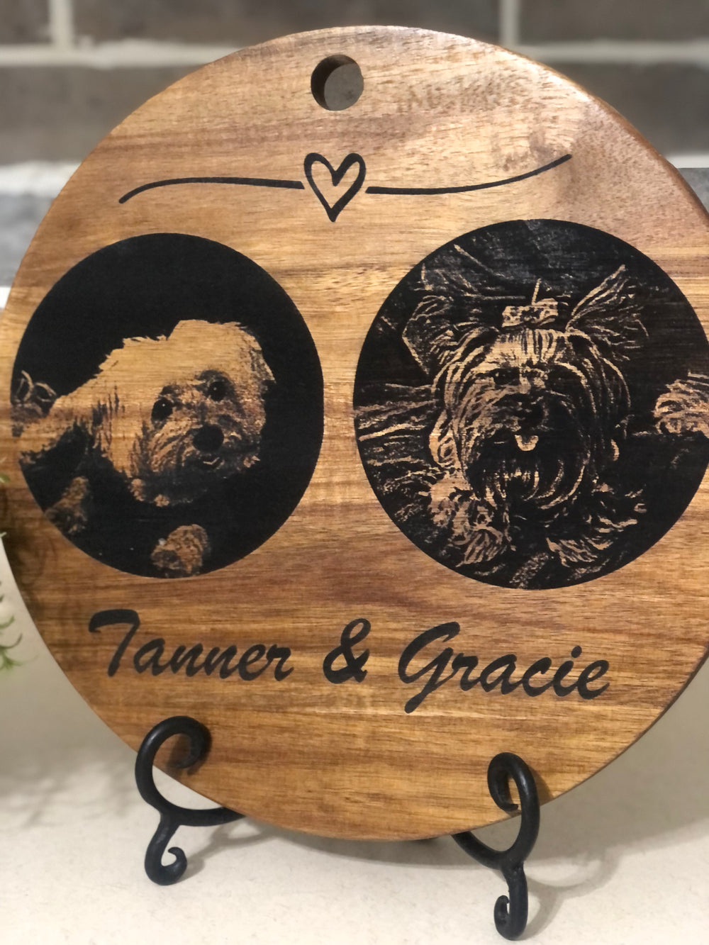 Custom engraved Round Acacia Wood Cutting Board 11.75" diameter 3/4" thickness