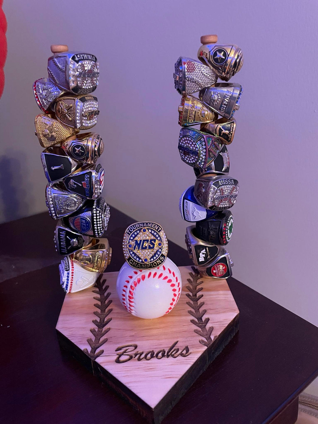 Customized Baseball Championship Ring Holder