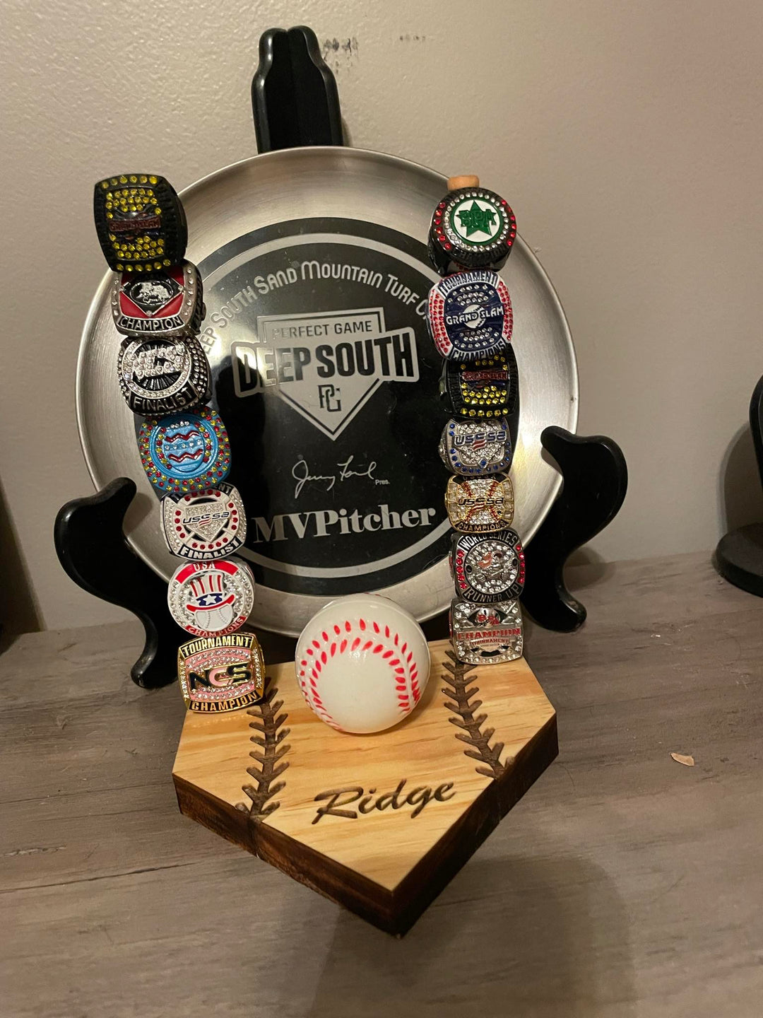 Customized Baseball Championship Ring Holder