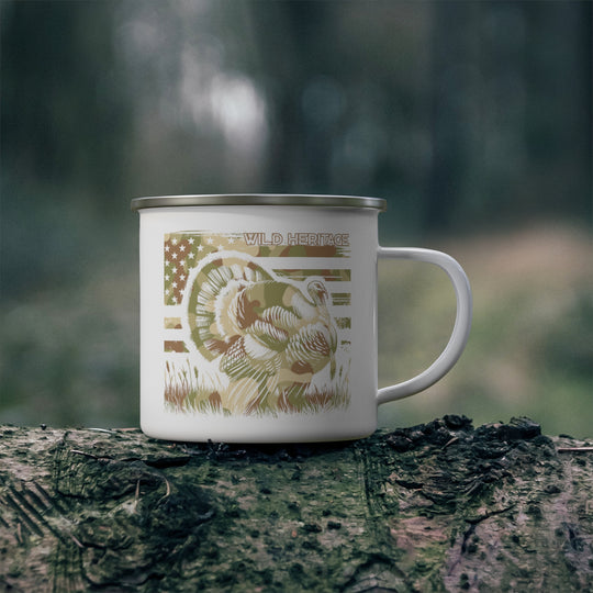 Camo Turkey Enamel Camping Mug