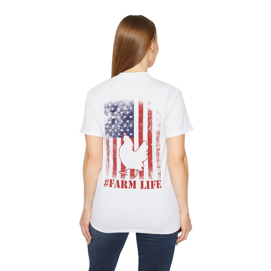 Chicken and Flag #Farm Life Unisex Ultra Cotton Tee