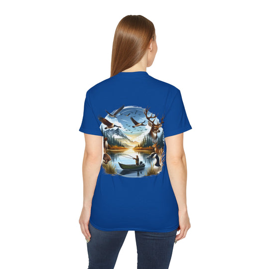 Hunting Fishing Scene Unisex Ultra Cotton Tee