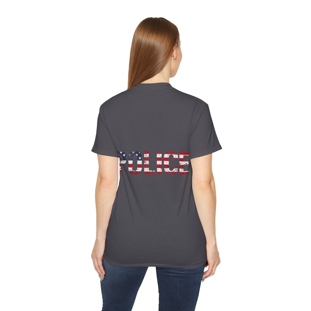 Police Flag Text Unisex Ultra Cotton Tee