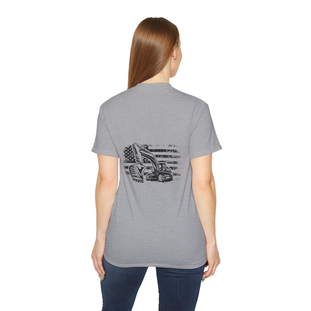 Excavator with Flag Unisex Ultra Cotton Tee