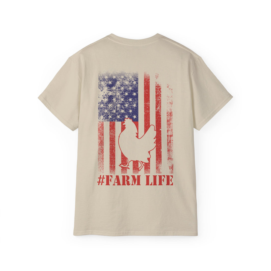 Chicken and Flag #Farm Life Unisex Ultra Cotton Tee