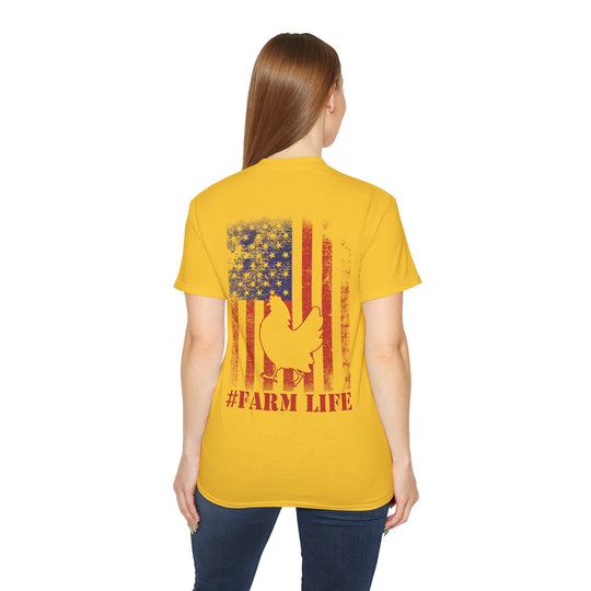 Chicken and Flag #Farm Life Unisex Ultra Cotton Tee