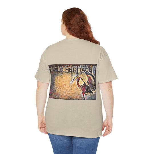 Great Blue Heron Unisex Heavy Cotton Tee