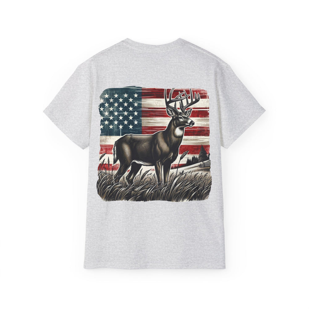 Deer American Flag Unisex Ultra Cotton Tee