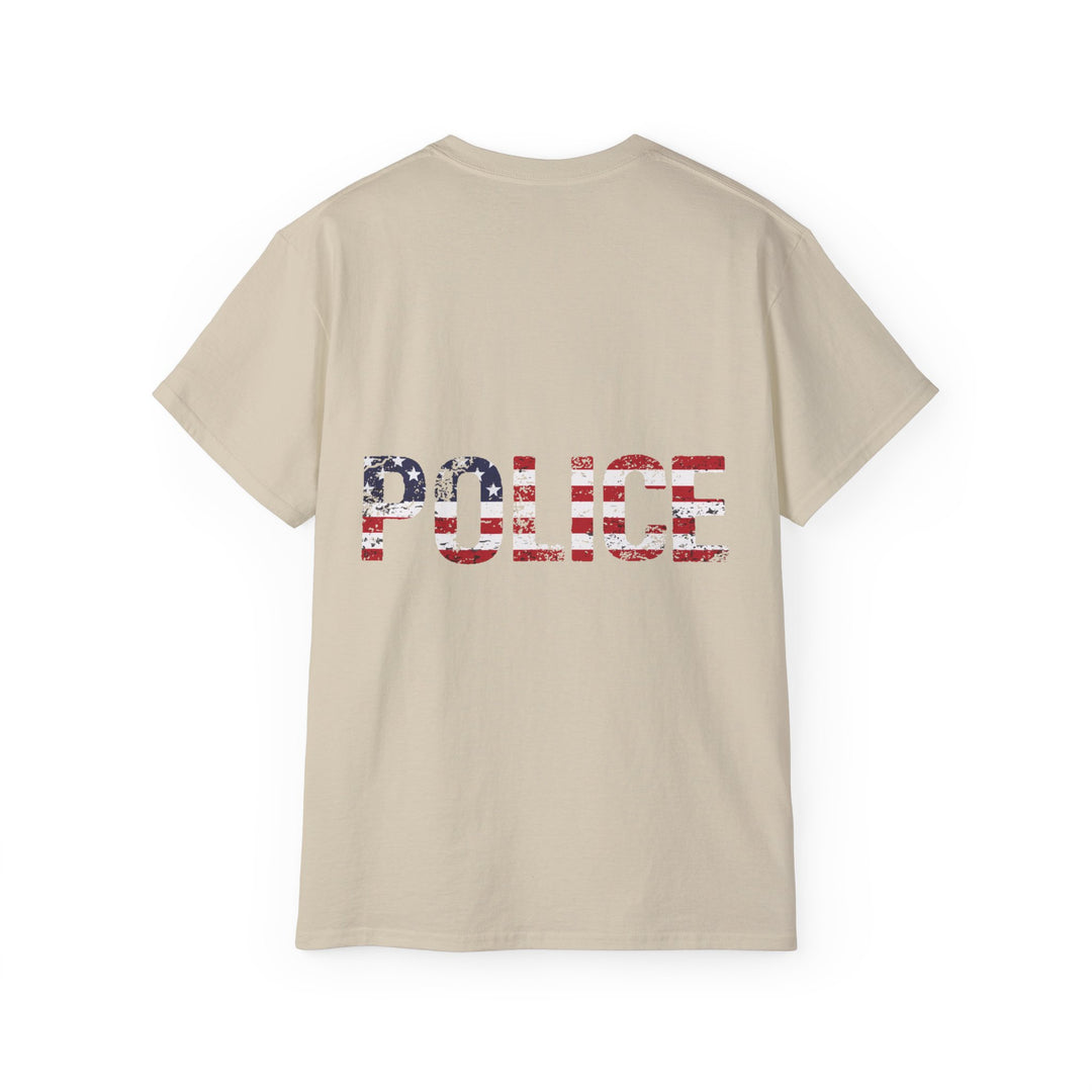 Police Flag Text Unisex Ultra Cotton Tee