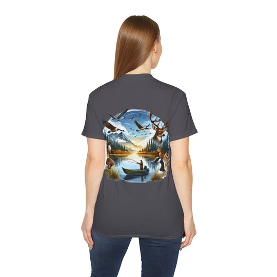 Hunting Fishing Scene Unisex Ultra Cotton Tee