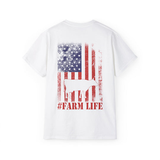 Cow and Flag #Farm Life Unisex Ultra Cotton Tee