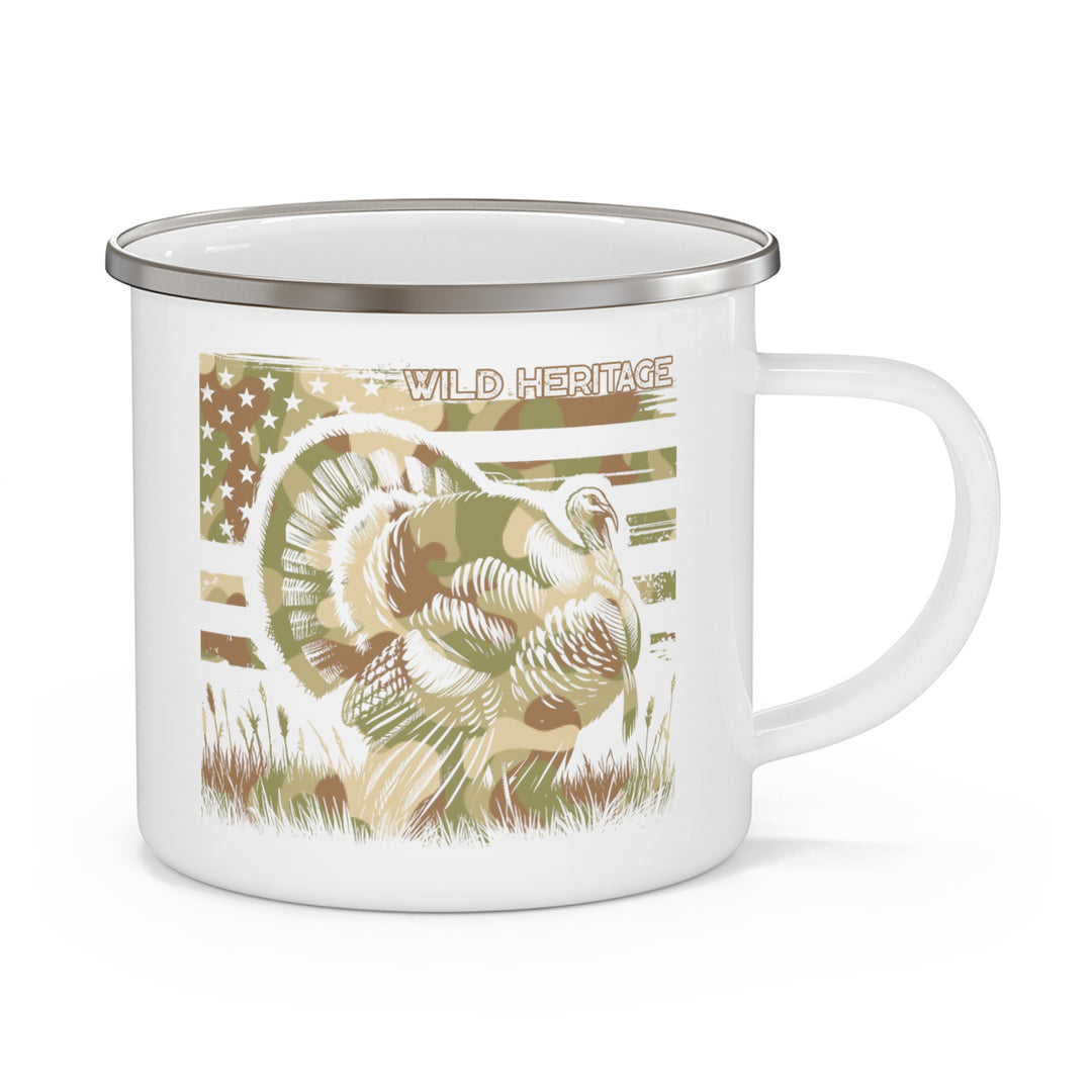 Camo Turkey Enamel Camping Mug