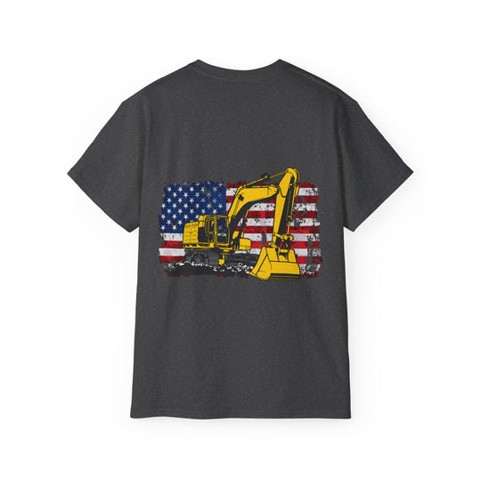 Excavator with Flag Full Color Unisex Ultra Cotton Tee