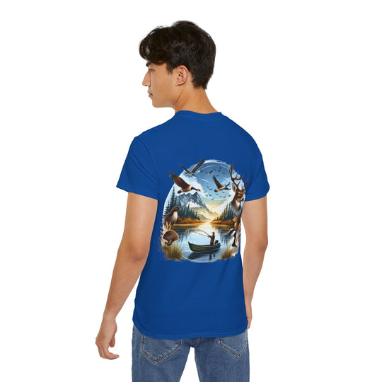 Hunting Fishing Scene Unisex Ultra Cotton Tee